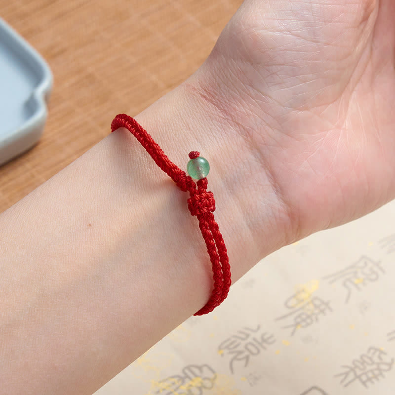 EverestArtstudios Green Aventurine Red String Balance Bracelet