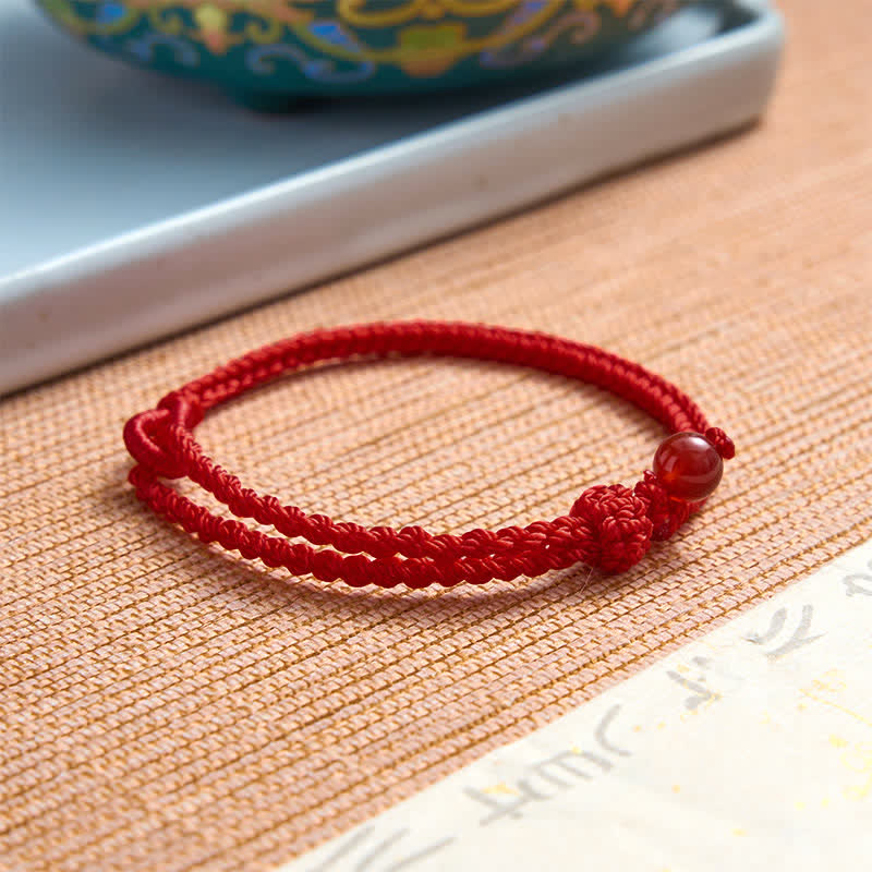 Buddha Stones Green Aventurine Red String Balance Bracelet