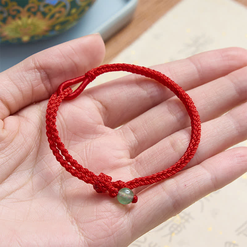 Buddha Stones Green Aventurine Red String Balance Bracelet