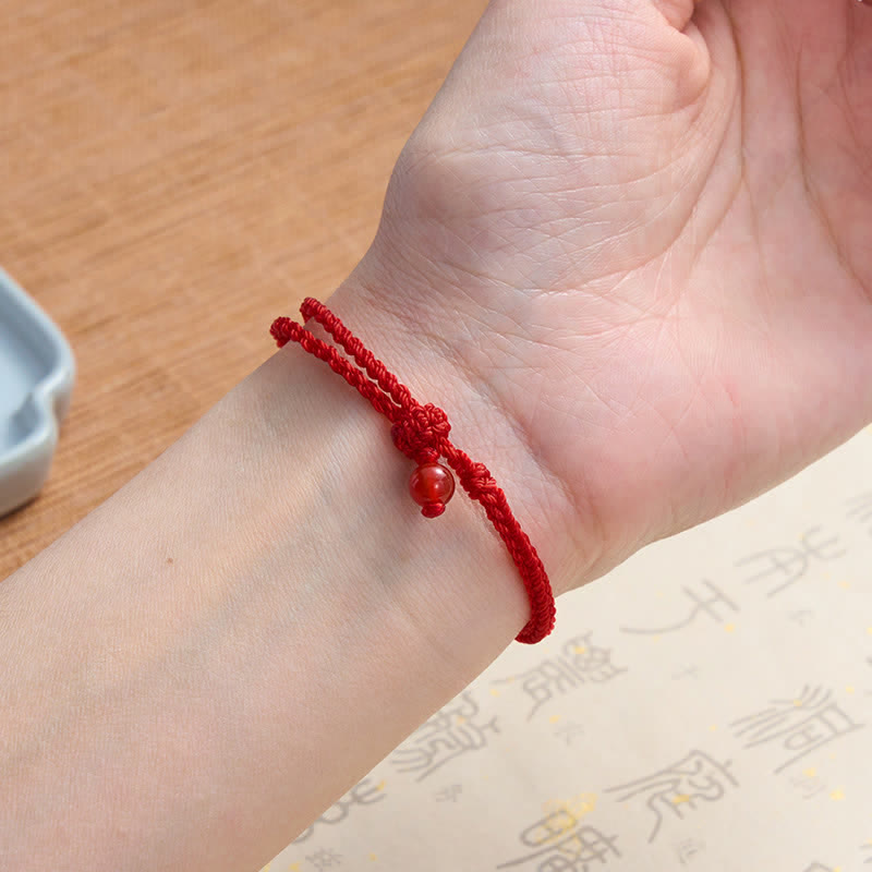 Buddha Stones Green Aventurine Red String Balance Bracelet