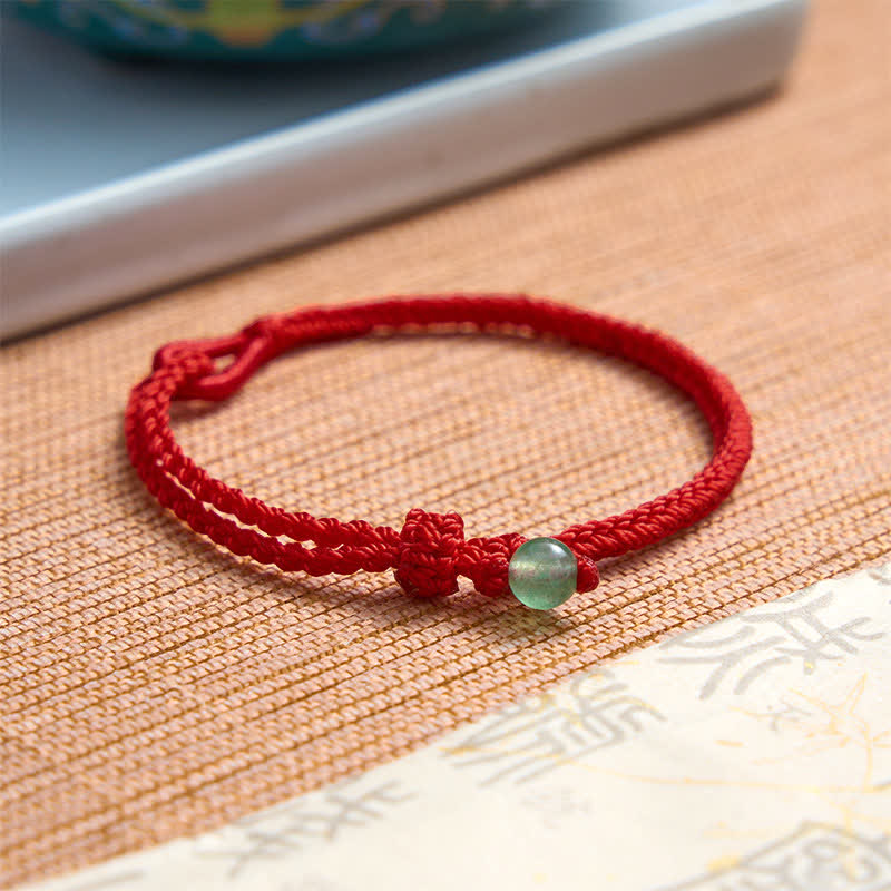 Buddha Stones Green Aventurine Red String Balance Bracelet