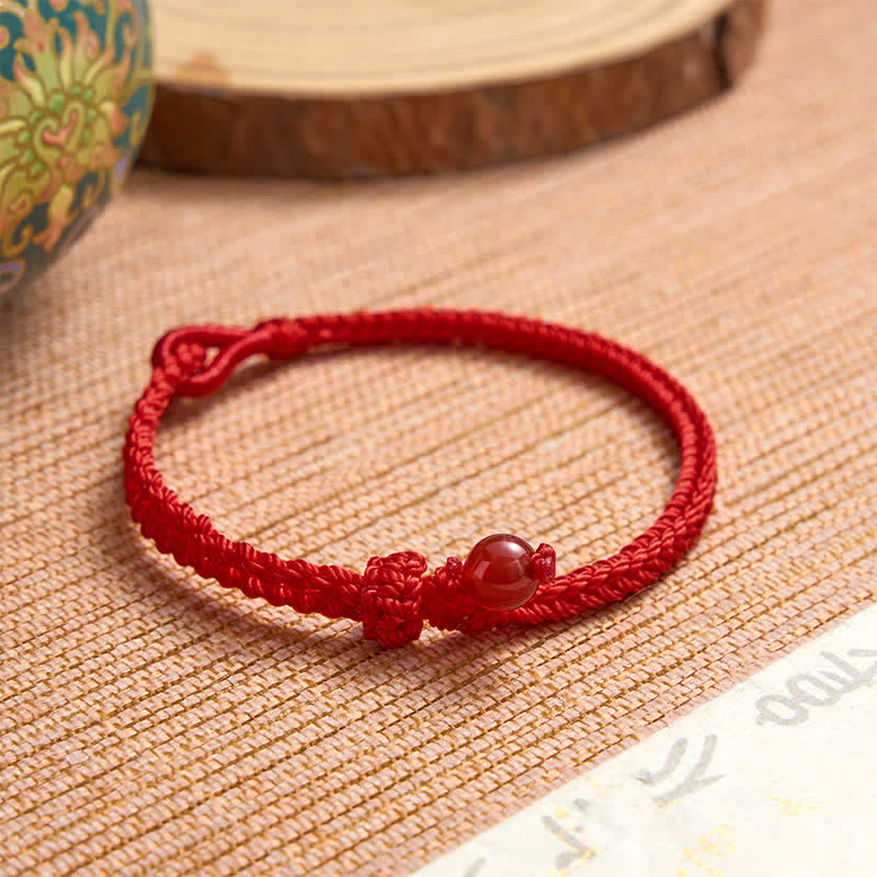 Buddha Stones Green Aventurine Red String Balance Bracelet