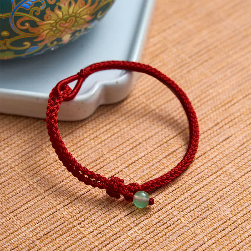 Buddha Stones Green Aventurine Red String Balance Bracelet