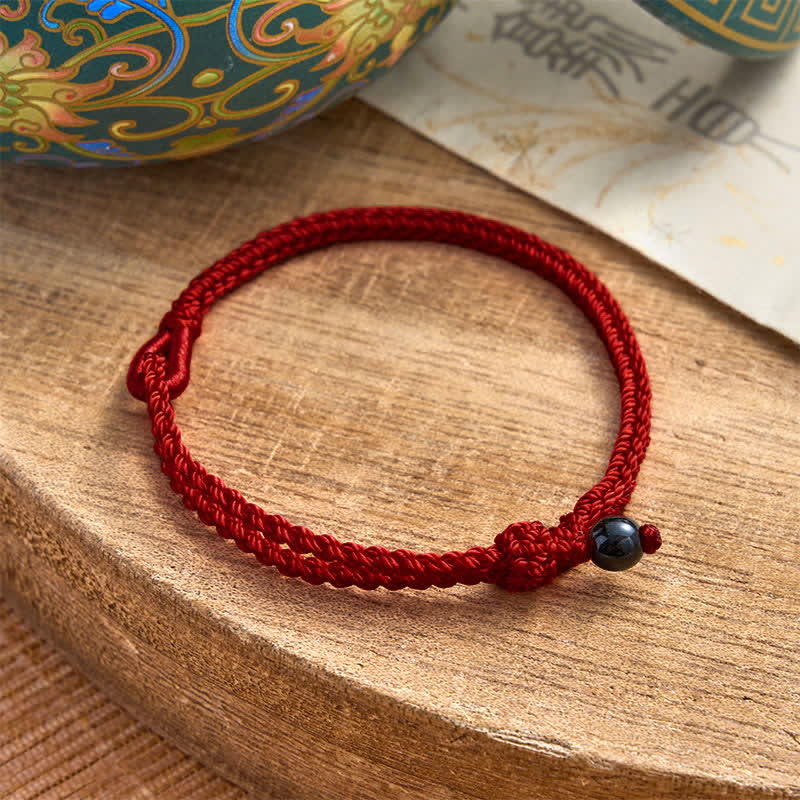 Buddha Stones Green Aventurine Red String Balance Bracelet