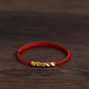 Buddha Stones Hand-Woven Red String Twisted Beads Protection Braided Adjustable Bracelet