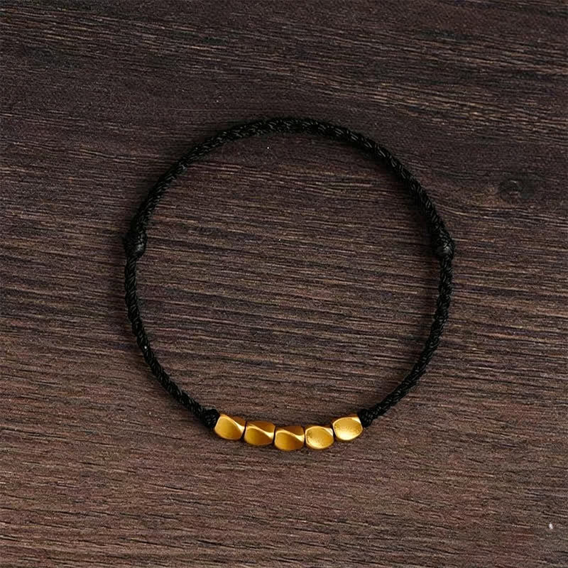 Buddha Stones Hand-Woven Red String Twisted Beads Protection Braided Adjustable Bracelet