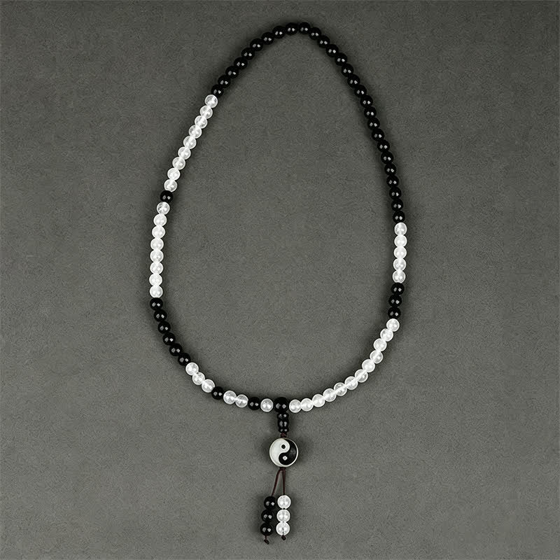Buddha Stones Black Obsidian Bagua Protection Hand Beaded Bracelet
