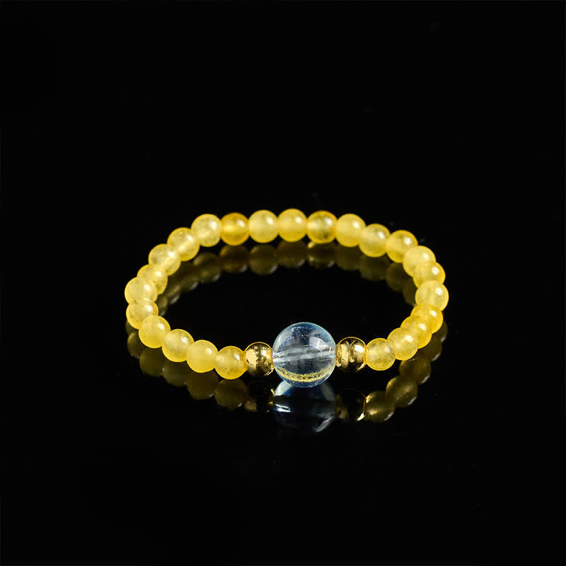 Buddha Stones 2mm Mini Beads Natural Rhodonite Aquamarine Topaz Rose Quartz Healing Elastic Ring