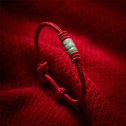 EverestArtStudios Handmade Red String Jade Protection Braided Sliding Knot Bracelet