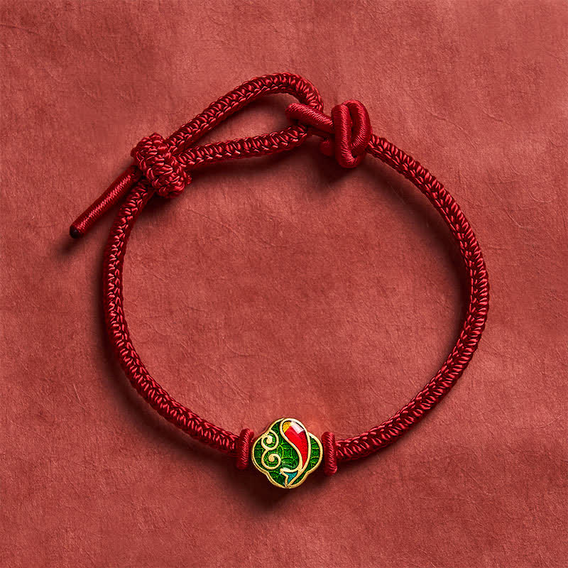 EverestArtstudios Handmade Red String Double Koi Fish Protection Braided Cord Adjustable Bracelet