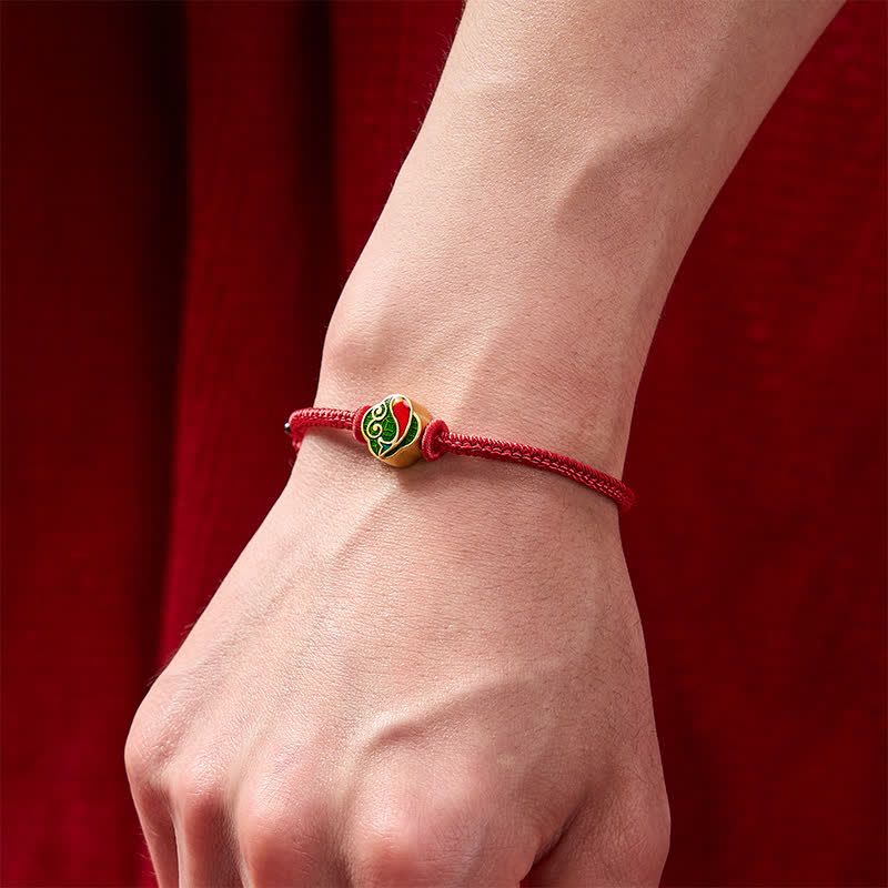 EverestArtstudios Handmade Red String Double Koi Fish Protection Braided Cord Adjustable Bracelet