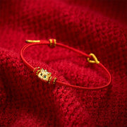Buddha Stones Hand Woven Red String Cute Cat Luck Bracelet