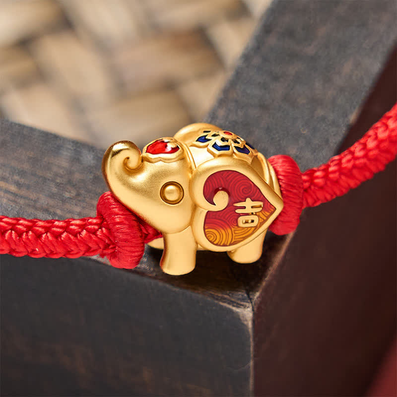 Buddha Stones Handmade Red String Elephant Love Heart Protection Braided Adjustable Bracelet
