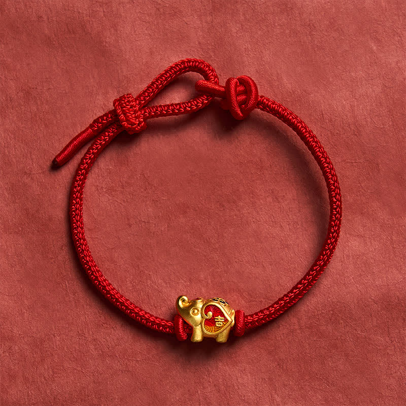 Buddha Stones Handmade Red String Elephant Love Heart Protection Braided Adjustable Bracelet