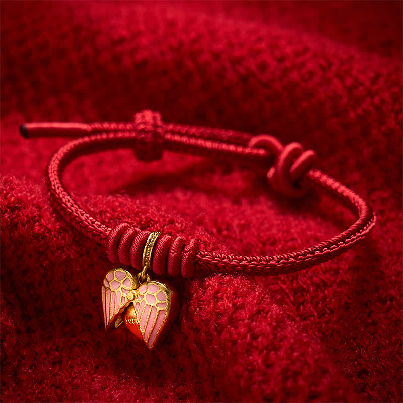 Buddha Stones Handmade Braided Red String Love Heart Charm Protection Luck Bracelet