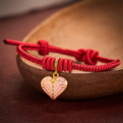 Buddha Stones Handmade Braided Red String Love Heart Charm Protection Luck Bracelet