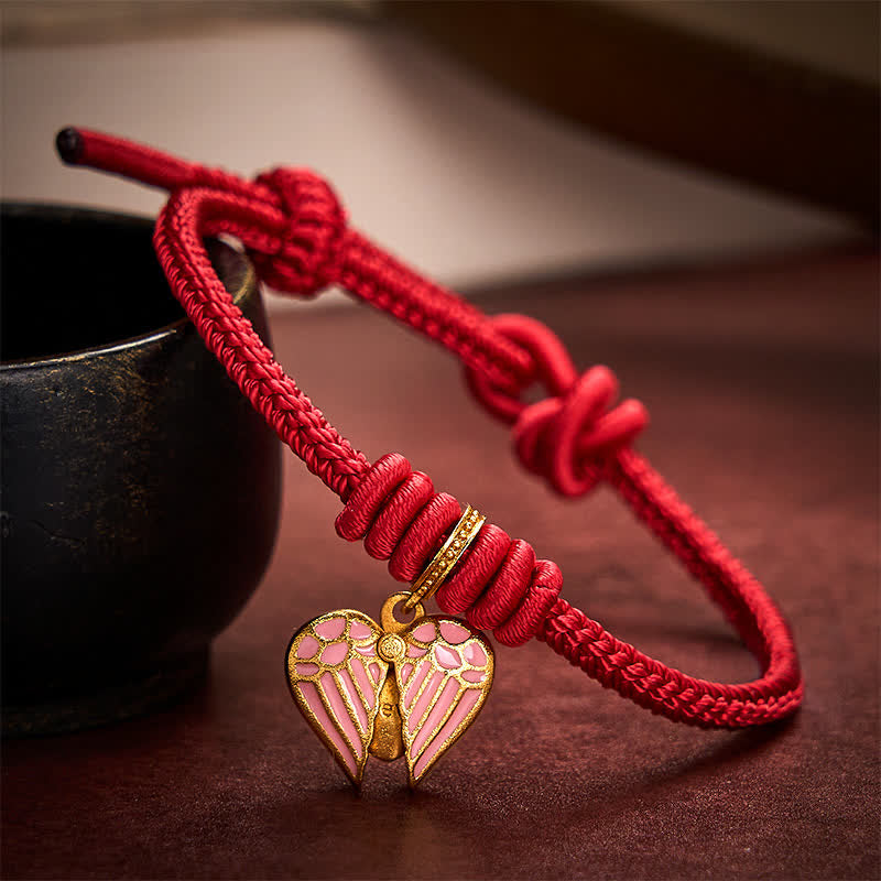 Buddha Stones Handmade Braided Red String Love Heart Charm Protection Luck Bracelet
