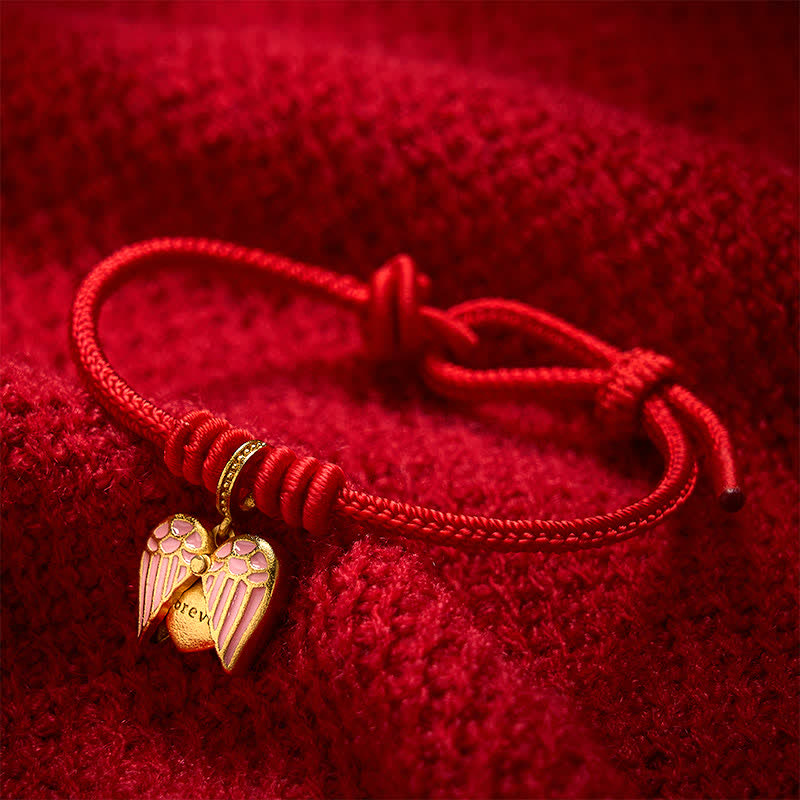 Buddha Stones Handmade Braided Red String Love Heart Charm Protection Luck Bracelet