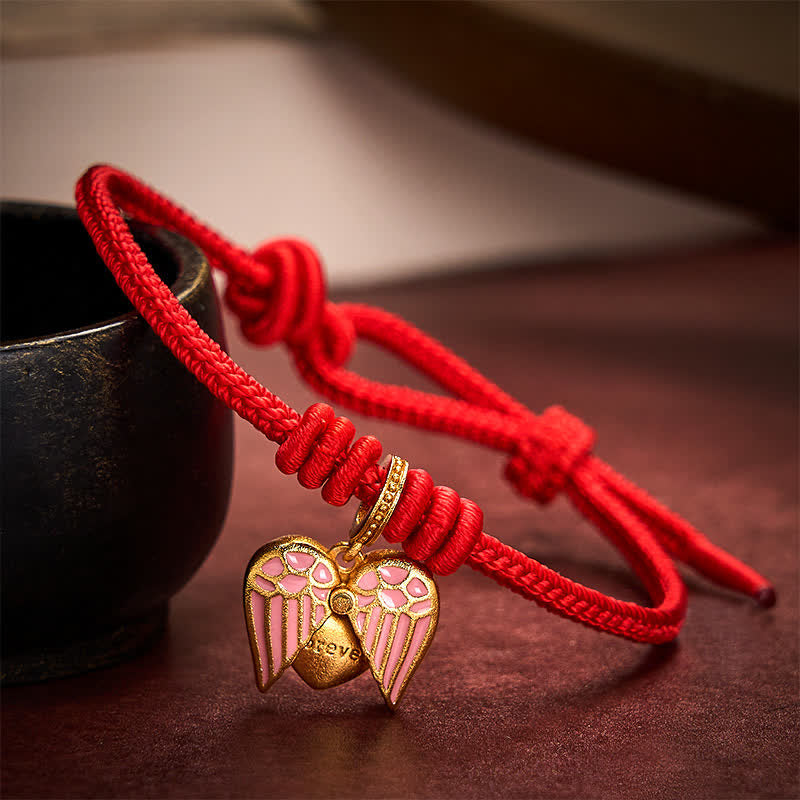Buddha Stones Handmade Braided Red String Love Heart Charm Protection Luck Bracelet