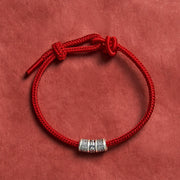 EverestArtstudios Handmade Braided Red String Om Mani Padme Hum Protection Bracelet