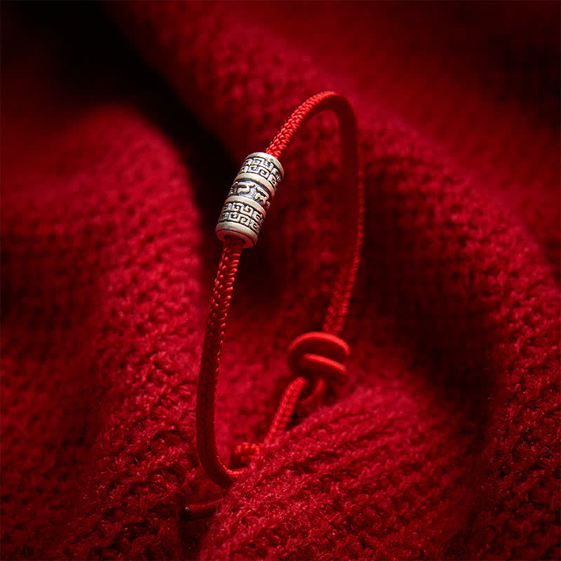 EverestArtstudios Handmade Braided Red String Om Mani Padme Hum Protection Bracelet