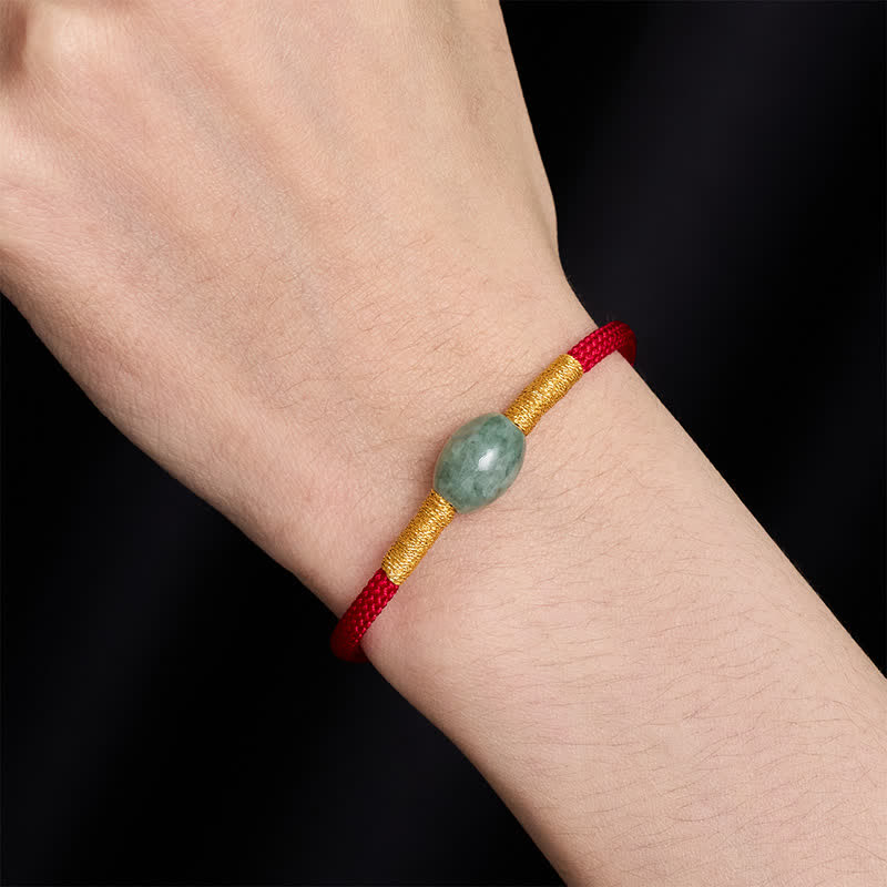 EverestArtstudios Jade Bead Red String Protection Bracelet