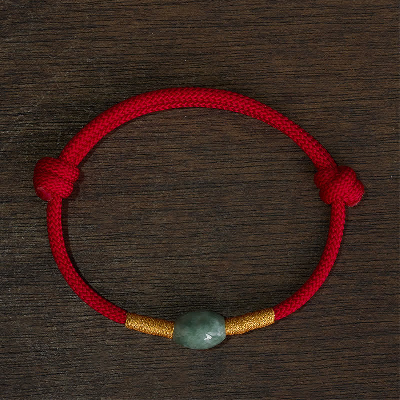 EverestArtstudios Jade Bead Red String Protection Bracelet