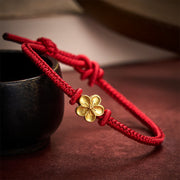 EverestArtstudios Hand-Woven Red String Small Peach Blossom Luck Braided Cord Bracelet
