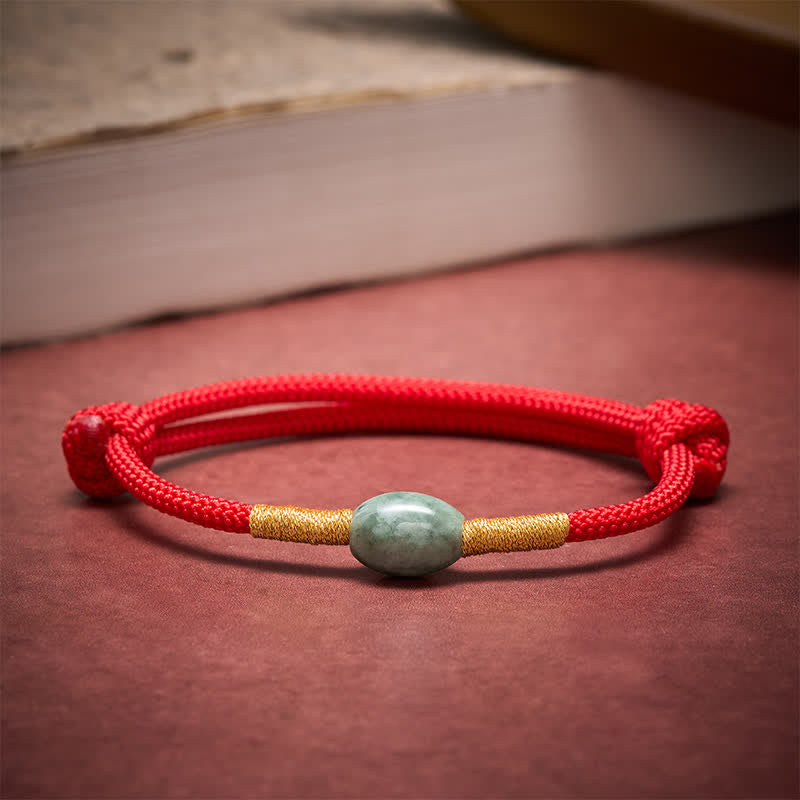 Buddha Stones Jade Bead Red String Protection Bracelet