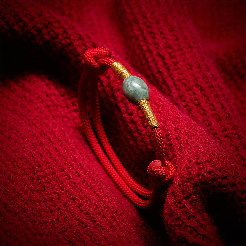 EverestArtstudios Jade Bead Red String Protection Bracelet