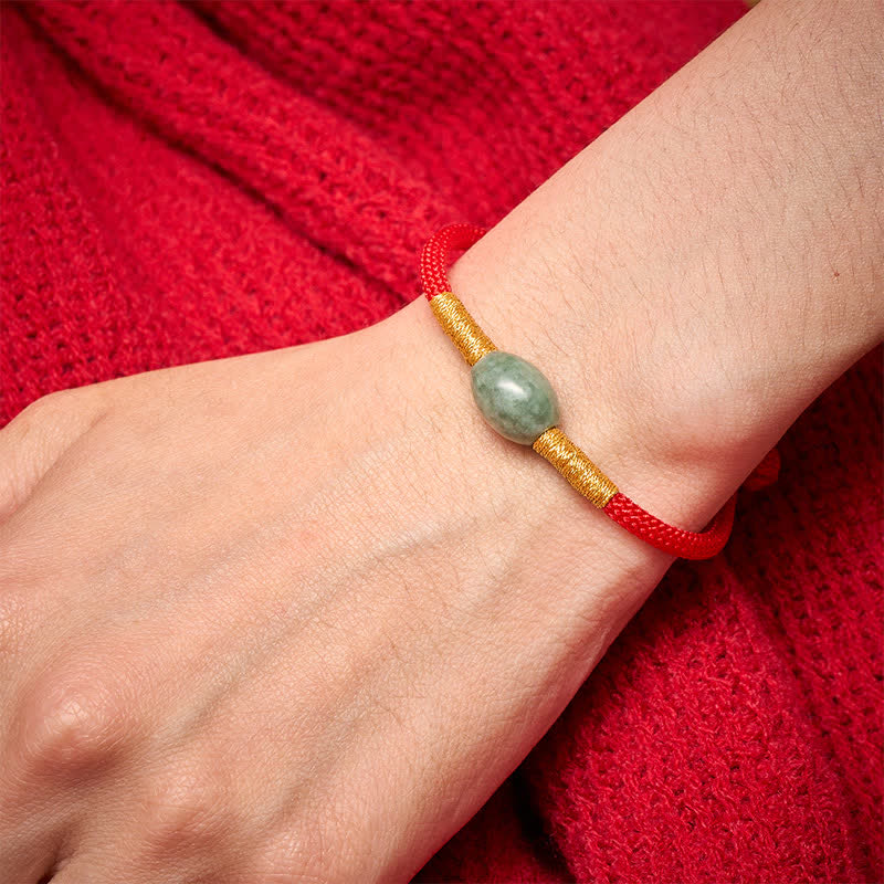 Buddha Stones Jade Bead Red String Protection Bracelet