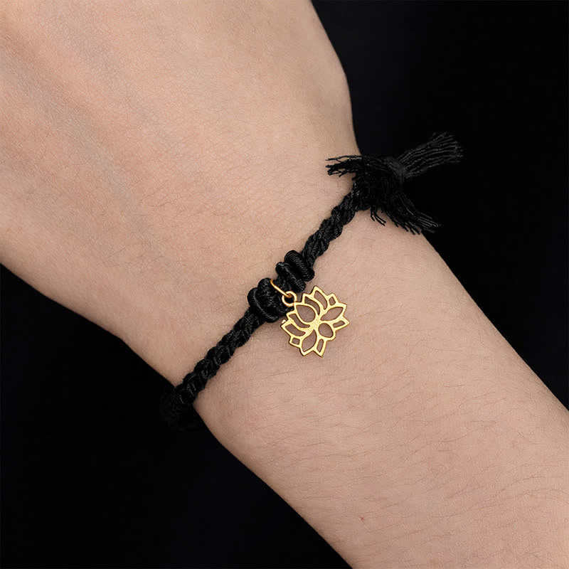 EverestArtStudios Copper Lotus Red String New Beginning Bracelet