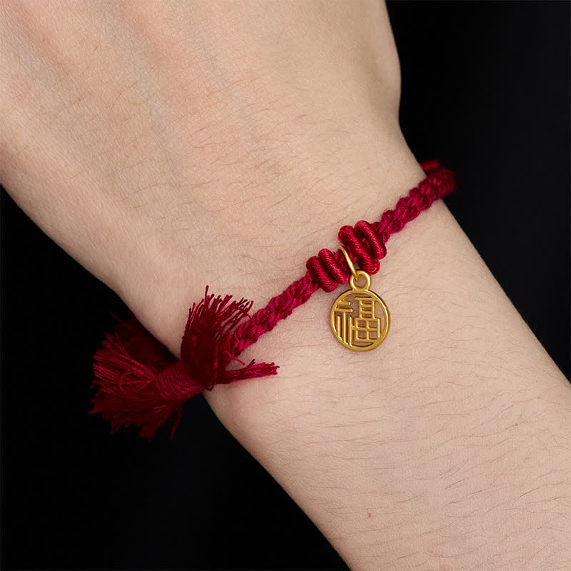 EverestArtStudios Copper Lotus Red String New Beginning Bracelet