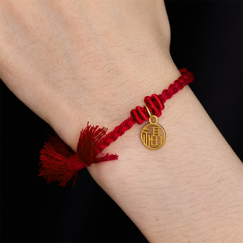 Buddha Stones Copper Lotus Red String New beginning Bracelet