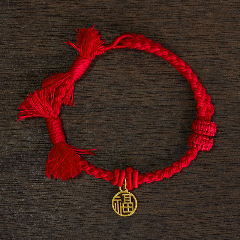 EverestArtStudios Copper Lotus Red String New Beginning Bracelet