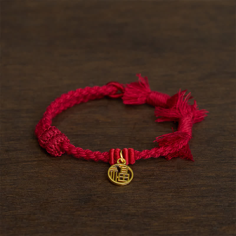 EverestArtStudios Copper Lotus Red String New Beginning Bracelet
