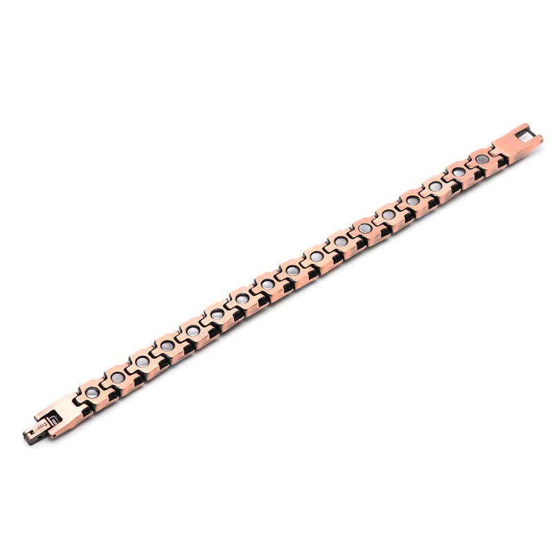 EverestArtStudios Vintage Copper Inlaid Turquoise Balance Magnetic Bracelet