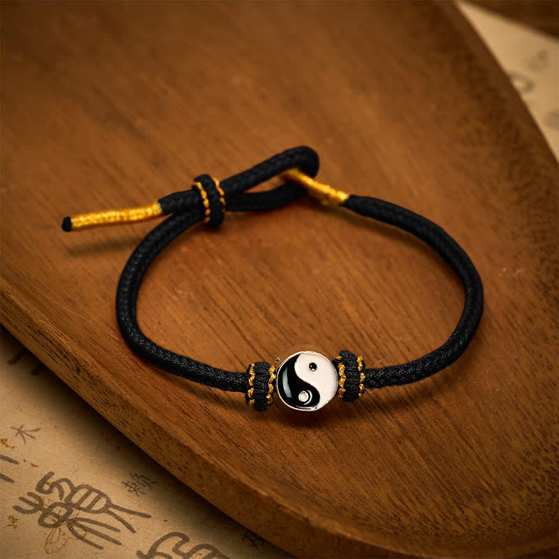 Buddha Stones Hand-Woven Yin Yang Red String Lucky Adjustable Braided Cord Bracelet