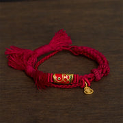 EverestArtstudios Alloy Koi Fish Gourd Pendant Success Retro Double-Strand String Bracelet