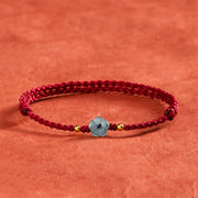 EverestArtstudios Jade Flower Red String Blessing Bracelet