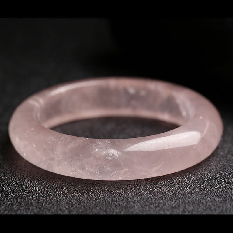 Buddha Stones  Natural Rose Quartz Love Caring Bracelet Bangle