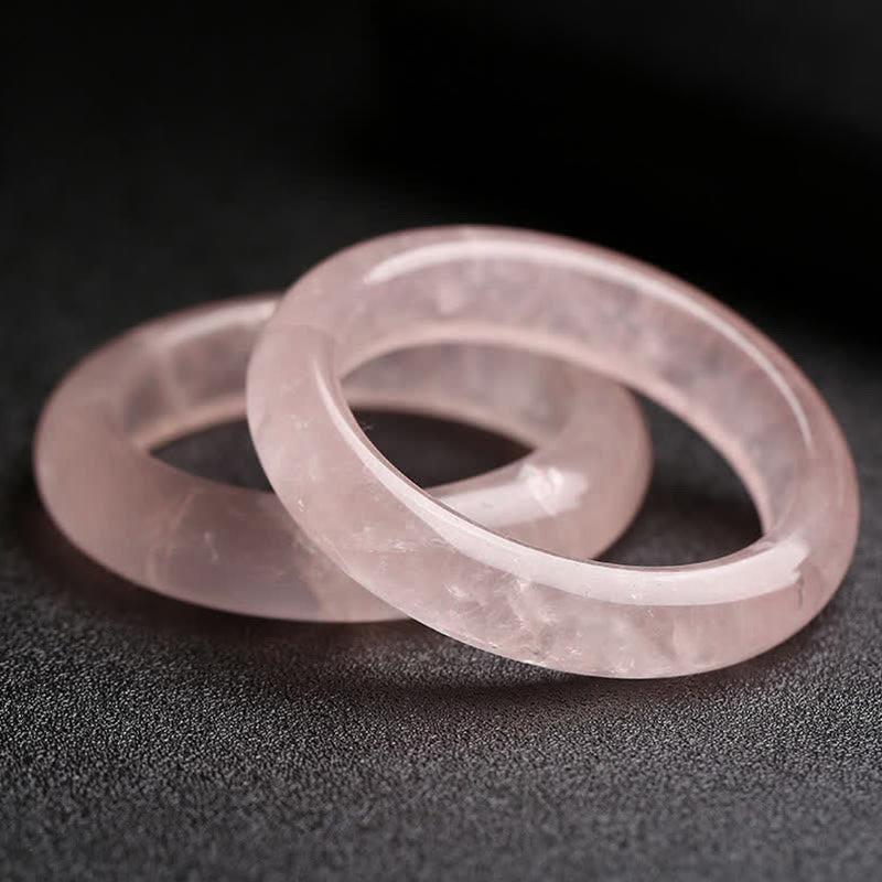 Buddha Stones  Natural Rose Quartz Love Caring Bracelet Bangle