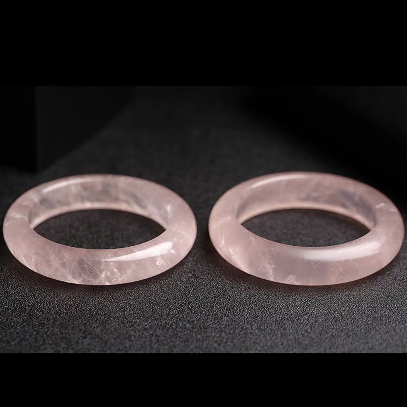 Buddha Stones  Natural Rose Quartz Love Caring Bracelet Bangle