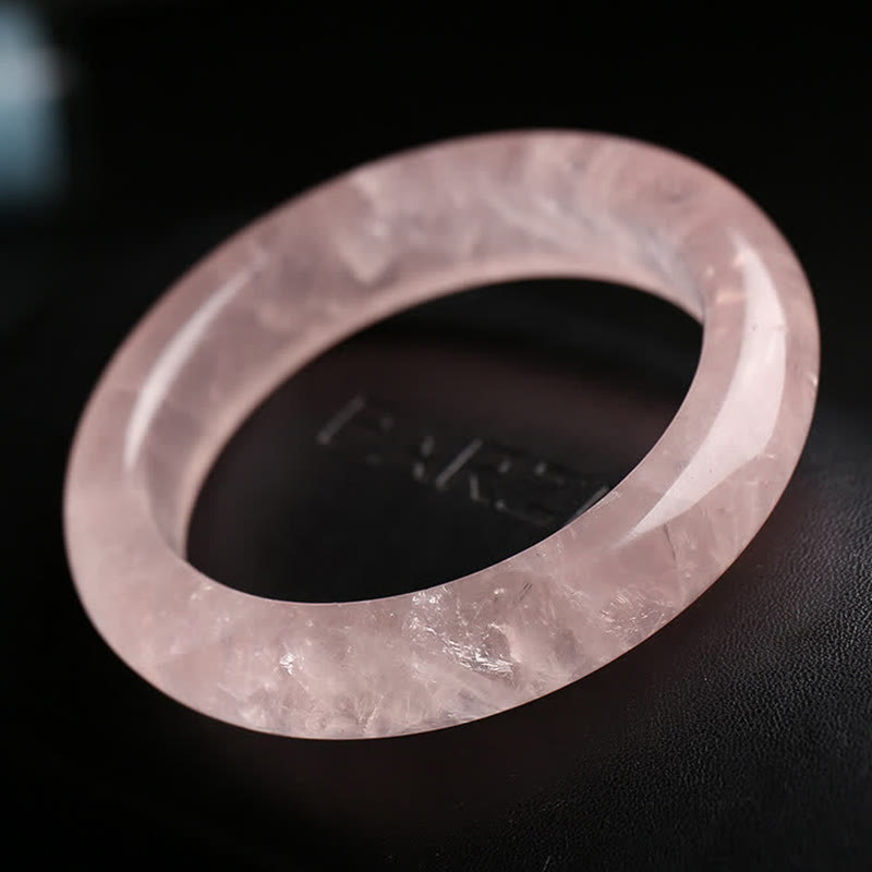 Buddha Stones  Natural Rose Quartz Love Caring Bracelet Bangle