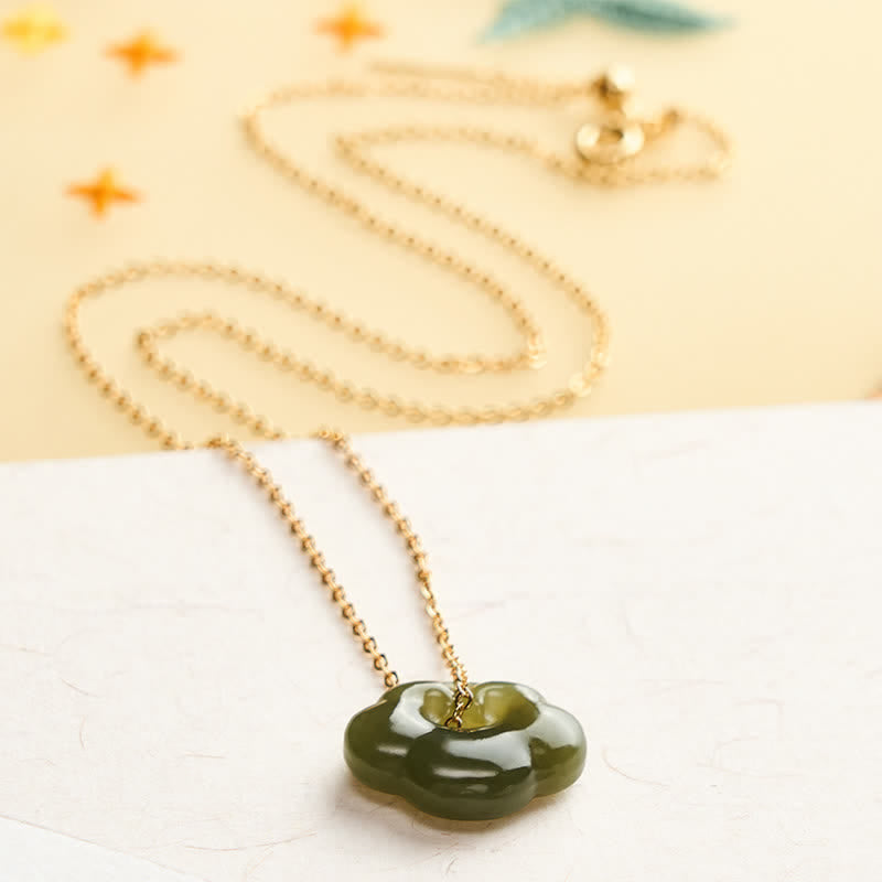 EverestArtstudios Jade Auspicious Cloud Lock Luck Vintage Pendant Necklace