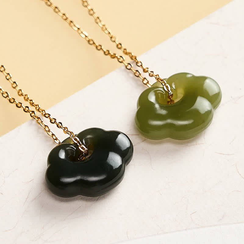 EverestArtstudios Jade Auspicious Cloud Lock Luck Vintage Pendant Necklace