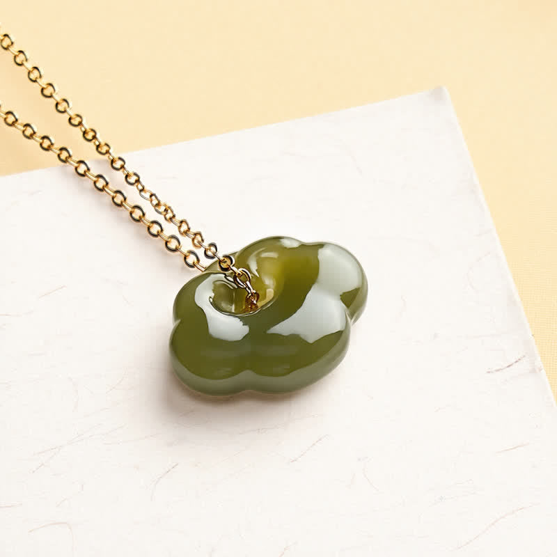 EverestArtstudios Jade Auspicious Cloud Lock Luck Vintage Pendant Necklace