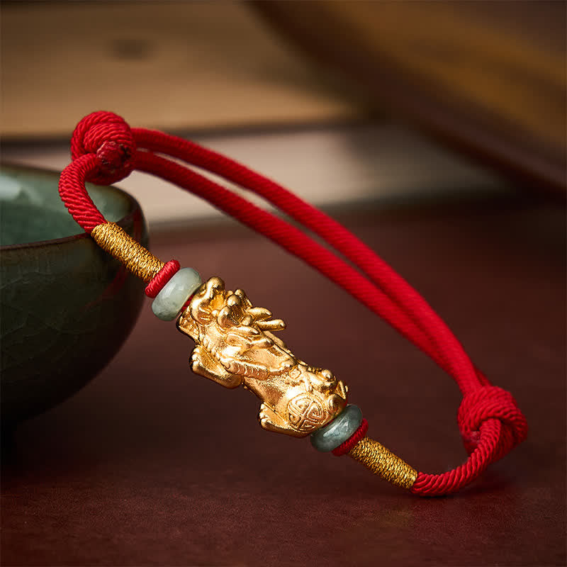 EverestArtstudios Copper Pi Xiu Wealth Red String Bracelet