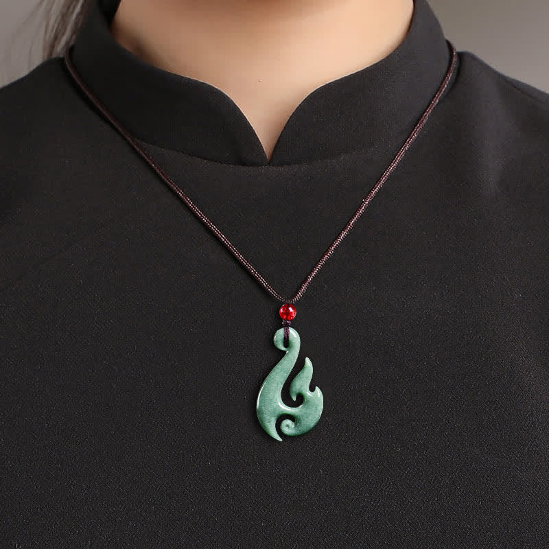 EverestArtstudios Natural Jade Spiral Abundance  Pendant Necklace