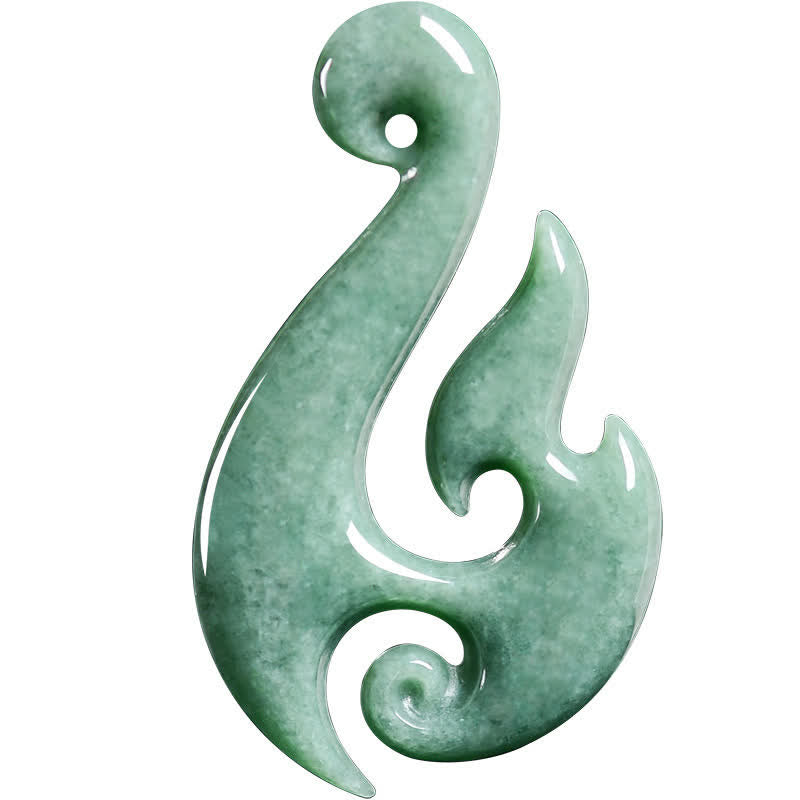 EverestArtstudios Natural Jade Spiral Abundance  Pendant Necklace